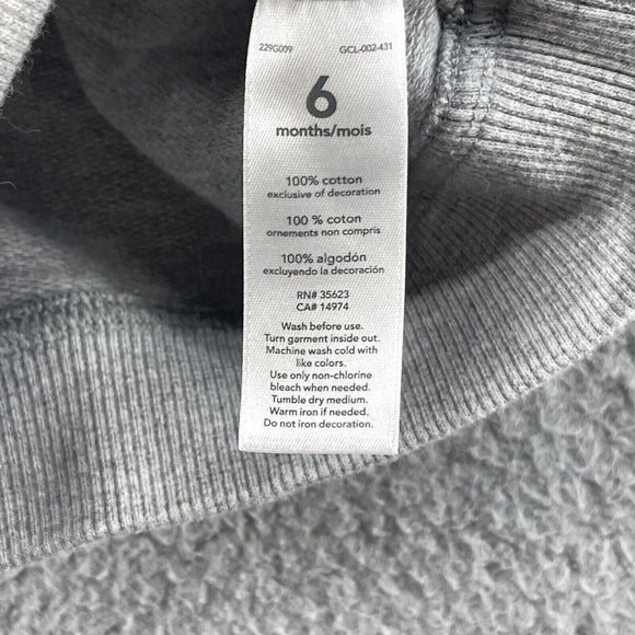 Carter's Sweatshirt Baby Boys Size 6 Months Grey "Mommy's Hunk" Sweatshirt 6M - Picture 5 of 6